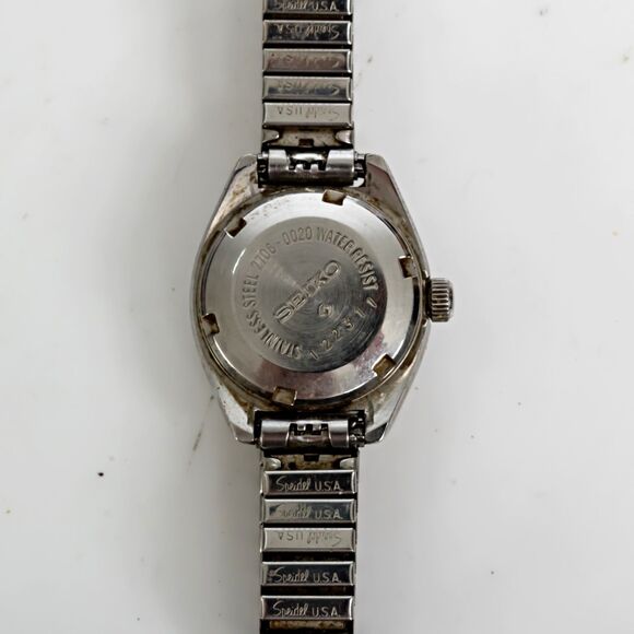 Vtg 1974 Seiko 2706-0020 Automatic Day Date Silver 24mm Nice ! Runs Well